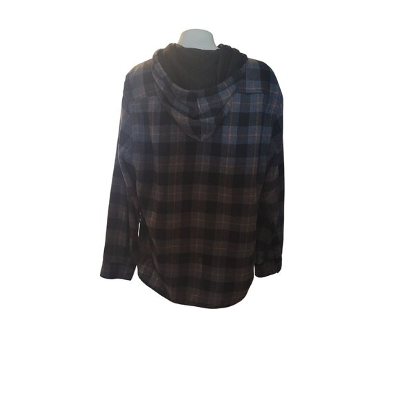 Molokai‎ Surf Co. Hooded Plaid Flannel Button-Up Shirt Jacket XL surfer skater - Picture 3 of 10